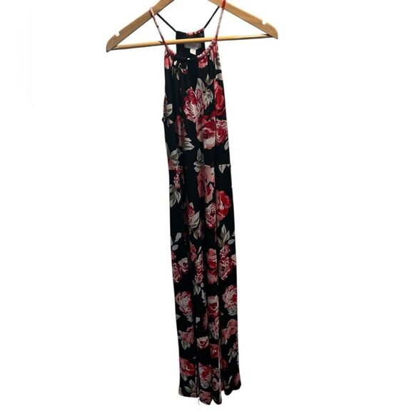 Candie’s Black Red Floral Maxi Dress Size Small - Picture 1 of 5